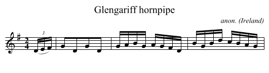 Glengariff hornpipe - staff notation