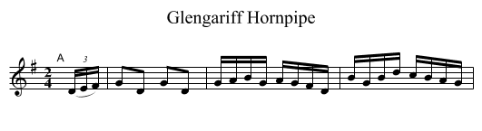 Glengariff Hornpipe - staff notation