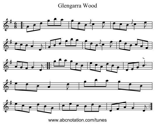 Glengarra Wood - staff notation