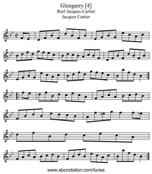 Glengarry [4] - staff notation