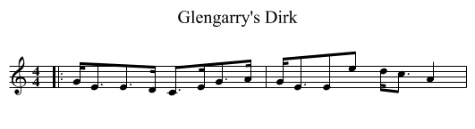 Glengarry's Dirk - staff notation