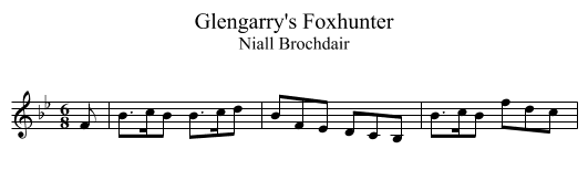Glengarry's Foxhunter - staff notation