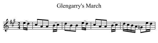 Glengarry's March - staff notation