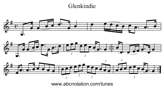 Glenkindie - staff notation
