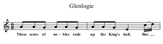 Glenlogie - staff notation