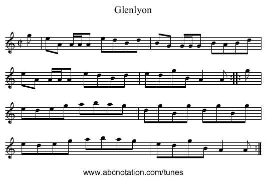 Glenlyon - staff notation