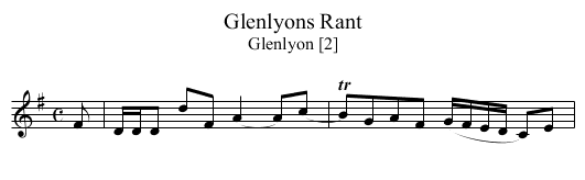 Glenlyons Rant - staff notation