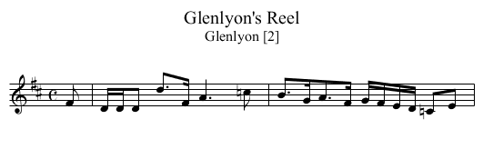 Glenlyon's Reel - staff notation