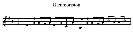 Glenmoriston - staff notation