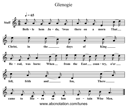 Glenogie - staff notation