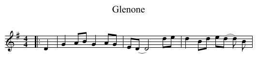 Glenone - staff notation