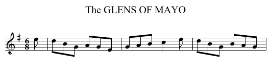 GLENS OF MAYO, The - staff notation