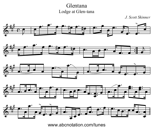 Glentana - staff notation
