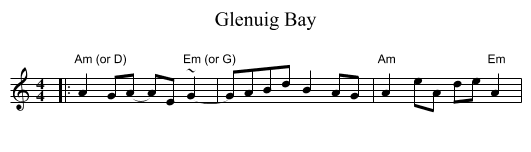 Glenuig Bay - staff notation