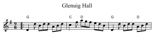Glenuig Hall - staff notation
