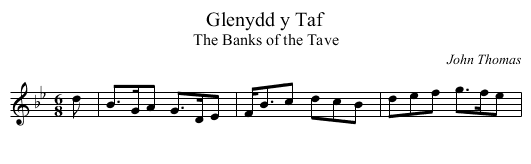 Glenydd y Taf - staff notation