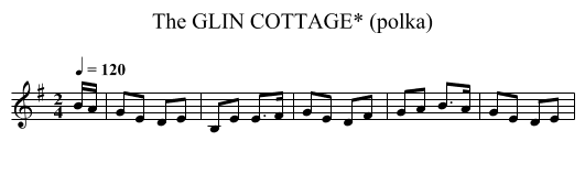 GLIN COTTAGE* (polka), The - staff notation