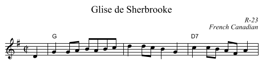 Glise de Sherbrooke - staff notation