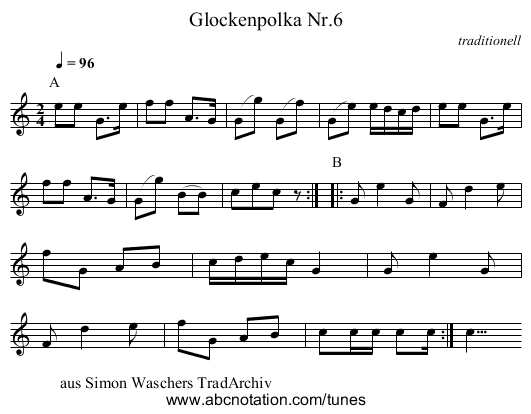 Glockenpolka Nr.6 - staff notation