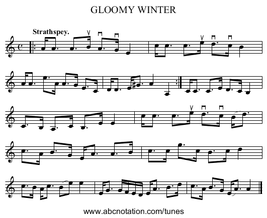 GLOOMY WINTER - staff notation