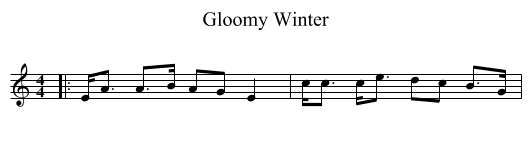 Gloomy Winter - staff notation