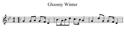 Gloomy Winter - staff notation