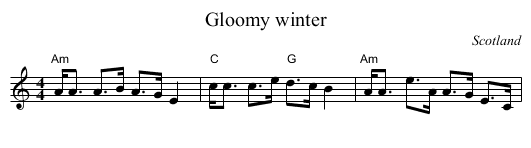 Gloomy winter - staff notation