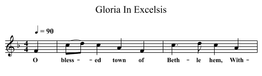 Gloria In Excelsis - staff notation