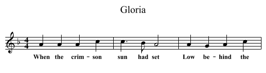 Gloria - staff notation