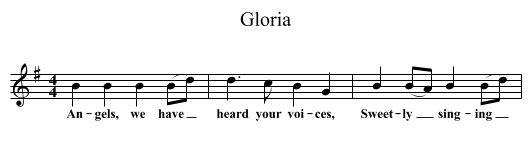 Gloria - staff notation