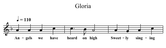 Gloria - staff notation