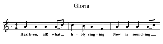 Gloria - staff notation