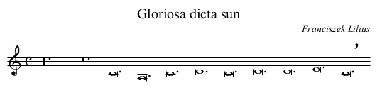 Gloriosa dicta sun - staff notation