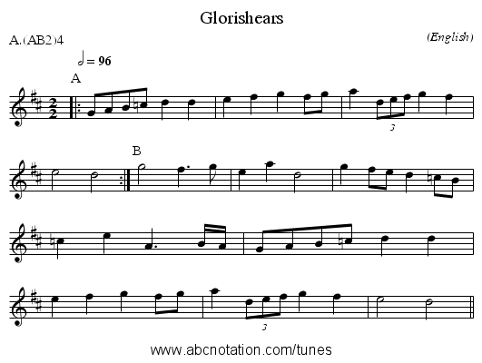 Glorishears - staff notation