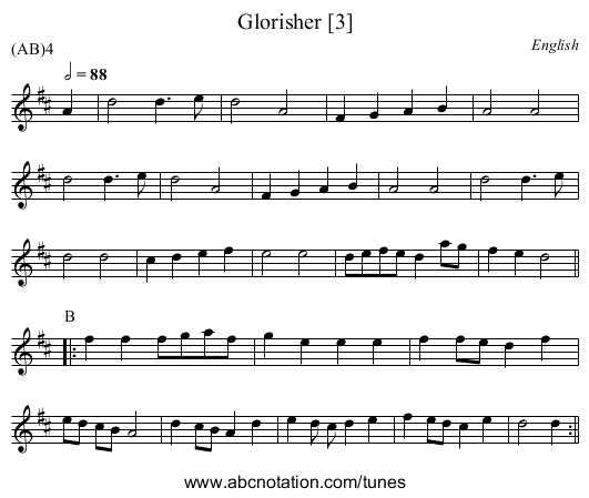 Glorisher [3] - staff notation