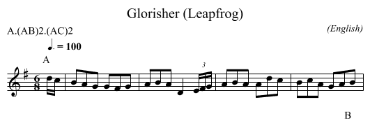Glorisher (Leapfrog) - staff notation