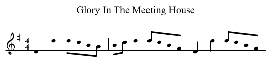 Glory In The Meeting House - staff notation