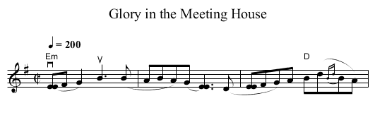 Glory in the Meeting House - staff notation