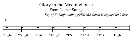 Glory in the Meetinghouse - staff notation