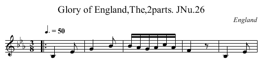 Glory of England,The,2parts. JNu.26 - staff notation