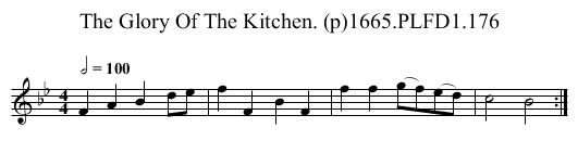 Glory Of The Kitchen. (p)1665.PLFD1.176, The - staff notation