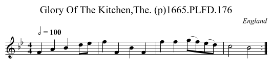 Glory Of The Kitchen,The. (p)1665.PLFD.176 - staff notation