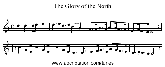 Glory of the North, The - staff notation