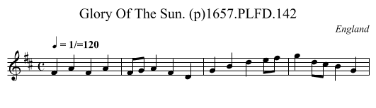 Glory Of The Sun. (p)1657.PLFD.142 - staff notation