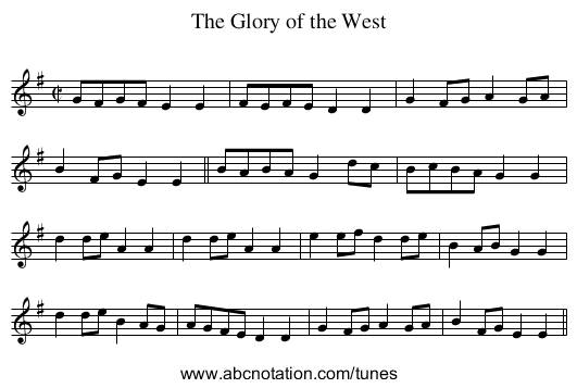 Glory of the West, The - staff notation