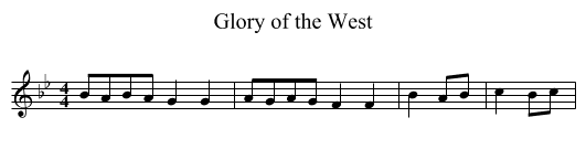 Glory of the West - staff notation