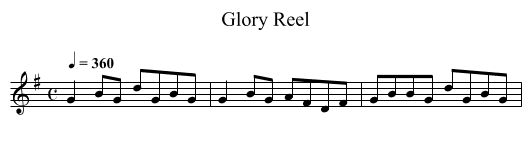 Glory Reel - staff notation