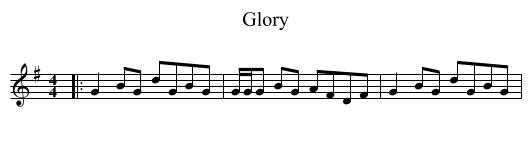 Glory - staff notation