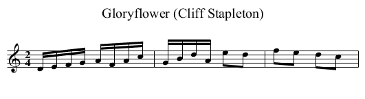 Gloryflower (Cliff Stapleton) - staff notation