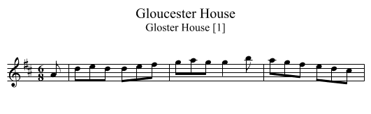 Gloucester House - staff notation